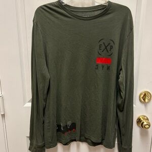 Express Dark Green Long Sleeve Tee